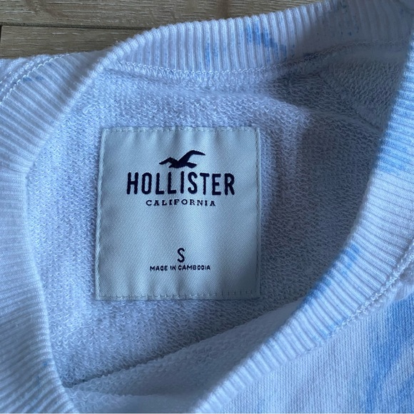 Hollister crewneck crop top long sleeve pullover tie dye soft lounge wear - Picture 4 of 8